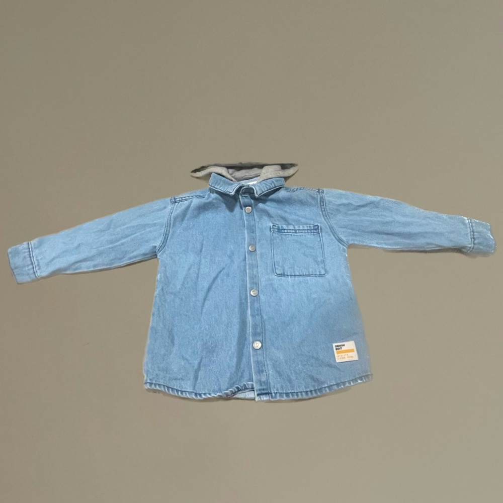 Zara kids denim shirt with hoodie
